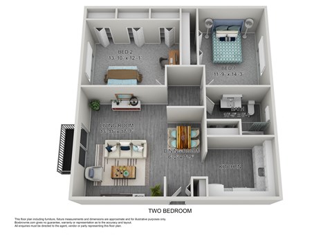 2 Bedroom Layout at BAY SHORE APARTMENTS, EAST HAVEN, 06512